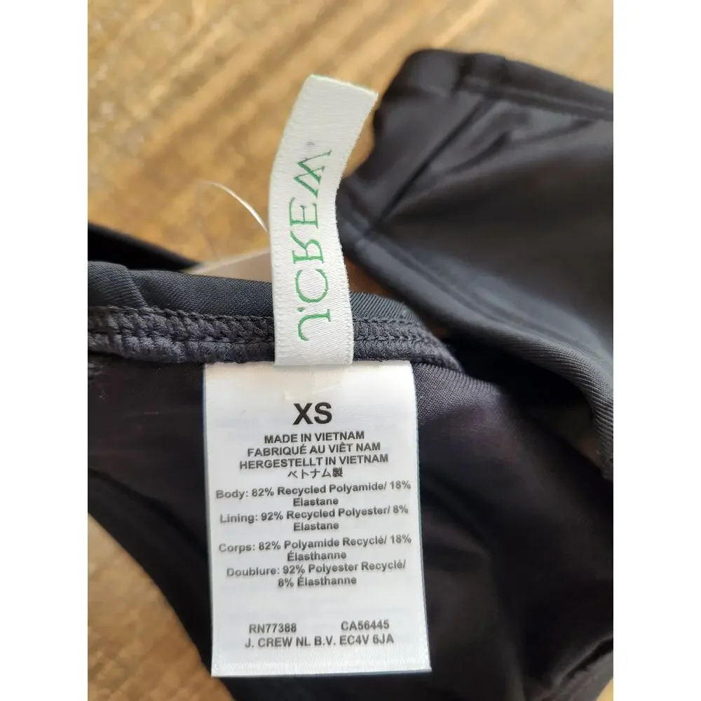 NWT J. Crew French Bikini Top Black XS